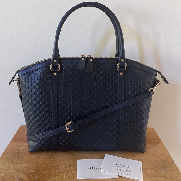 GUCCI Microguccissima Dark Blue Dome Cross Body Bag NEW !!! - Picture 10 of 13